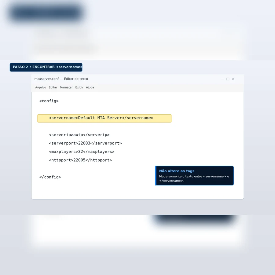 Tutorial para alterar o nome do servidor MTA SA no mtaserver.conf